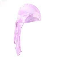 Cobric Fashion Silky Durags Bandanas Unisex Satin Turban Hat Wigs Biker Headwear Women Headband Hair Long Tail color 678