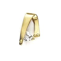 14k Yellow Gold Signet Trillion CZ Cubic Zirconia Simulated Diamond Slide Jewelry for Women
