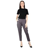 Jessica-Stuff Regular Fit Women Grey Cotton Blend Trousers (26148)