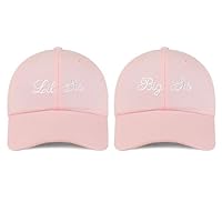 Trendy Apparel Shop Youth Size Lil Sis and Big Sis Embroidered Cotton 2 Pc Cap Set