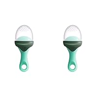 Boon Pulp Silicone Baby Feeder — 1 Count — Mint and Green — Soft Silicone Vegetable and Fruit Feeders — Teething Baby Essentials (Pack of 2)