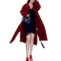 Spike the rival wine red fashion over-the-knee mid-length windbreaker jacket women's coat autumn 2021 new