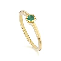 925 Sterling Silver Round Cut 0.10 Ctw Emerald Natural Gemstone Gold Finished Women Valentine Day Ring