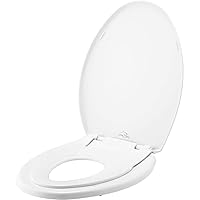 Little2Big Toilet Seat with Built-In Potty Training Seat, Slow Close, Easy to Install, Elongated, White