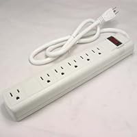 3Ft 6-Outlet Perpendicular Surge Protector 14AWG/3, 15A 90J, 5 Pack