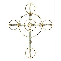 Crystal Healing Tool - Christ Cross Solar Form in 24K Gold Plate with Magnets & Gold-Fill Copper Wire - 15