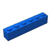 Classic Brick Block Bulk, Blue Bricks 1x6, Building Bricks Flat 100 Piece, Compatible with Lego Parts and Pieces: 1x6 Blue Bricks(Color:Blue)