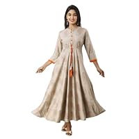 Jessica-Stuff Women Printed Pure Cotton Flared Kurta (90)