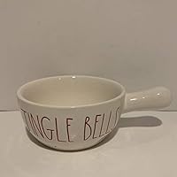Rae Dunn JINGLE BELLS Soup Bowl west handled - Christmas themed - Ceramic