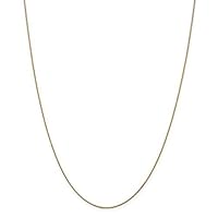 14k REAL Yellow or White or Rose/Pink Gold 0.60mm Shiny Diamond-Cut Round Wheat Chain Necklace for Pendants and Charms with Spring-Ring Clasp (16