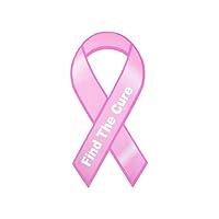 Large Find The Cure Pink Ribbon Magnet - Pink Ribbon Magnet for Breast Cancer Awareness - Magnets for Cars and Refrigerator - Perfect for Gift-Giving and Fundraising - 24 Magnets