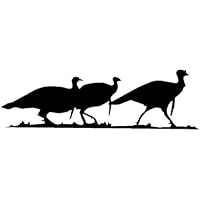 Turkeys in a line Hunt Bird strut Tom Hen Country Sticker, 5 INCH Dye Cut Decal Sticker for Bumpers Windows Cars Laptops ETC