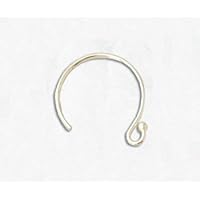 Sterling Silver Earwires Semi-circle 14mm W/1.5mm Ball - Pack Of 2