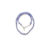 Natural Tanzanite Chip Necklace 22 Inch With Sterling Silver Lobster Clasp, Nuggets Necklace for Girls & Women,Silver Jewelry, Fine Polished, 68 Ct