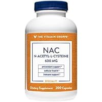 The Vitamin Shoppe NAC NAcetylLCysteine Promotes Cellular Health, Immune Antioxidant Support 600 MG (200 Capsules)