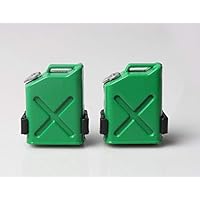 1 Pair Scale 1:10 RC Rock Crawler Truck Cars Accessory Green Gas Cans with Brackets Plastic