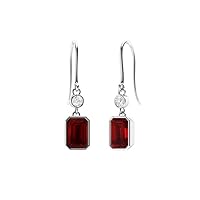 Worn With Many Outfits Octagon 7x5mm Drop Earrings | Sterling Silver 925 With Rhodium Ear-wire | Earrings For Women & Girls | Beautiful Design Stud Earrings The Everyday Accessory.
