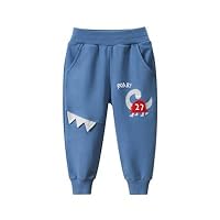 Boy's blue dinosaur print casual pants (110cm)