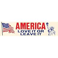 America USA Love It Or Leave It Patriotic Vintage Bumper Sticker Souvenir Laptop