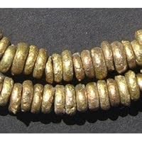 Nigerian Brass Beads - African Rondelle Ethnic Tribal Donut Disk Beads