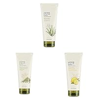 THE FACE SHOP Herb Day 365 Master Blending Cleansing Foam Aloe & Green Tea Mung Bean & Lemon & Grapefruit | Hydrating & Soothing Skin After Cleaning | Facial Cleanser