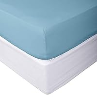 Flat Sheets Pack of 6 Blue Solid 100% Cotton Top Sheets for Hotel, Hospitals, Massage Use 450TC (Twin, Blue)