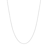 JewelryWeb 14ct Box Chain Necklace Square in White Gold Yellow Gold Choice of Lengths 41 46 51 61 and 0.55mm