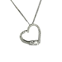 1.50Ct Round Cut Lab-Created Diamond Heart Pendant 925 Sterling Silver White Finish