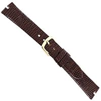 19mm Hadley-Roma Brown Genuine Java Lizard W/Cut Out Ends Mens Band MS972