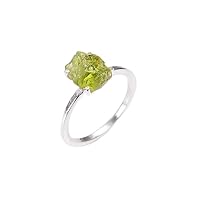 Rough Peridot handmade 925 Sterling Silver Ring Raw Peridot Ring for Women And Girls RR05-P