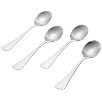 Ginkgo International Mariko Stainless Steel Demitasse Spoons, Set of 4,Silver