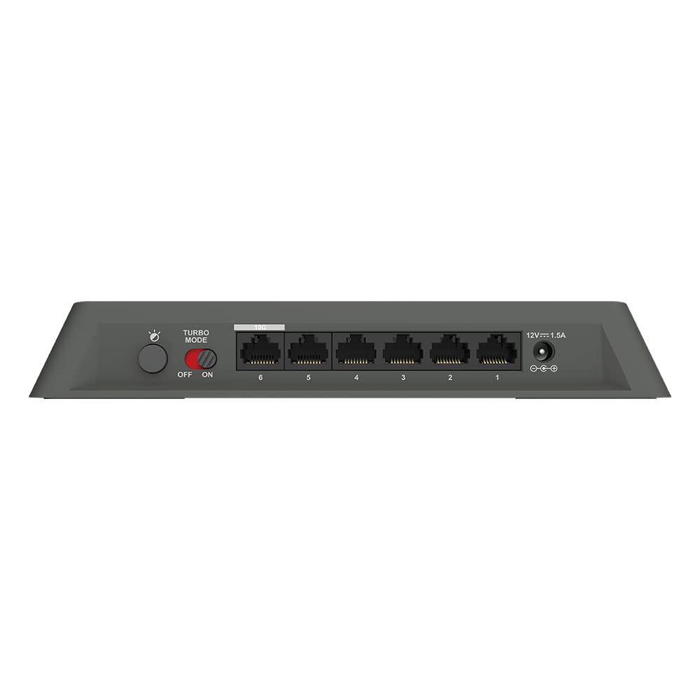 D-Link 6-Port 10GB & 2.5GB Unmanaged Gaming Switch with 1 x 10G, 5 x 2.5G - Multi-Gig, Network, Fanless, Plug & Play, Colored Indicator (DMS-106XT)