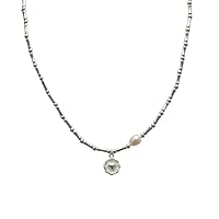Bamboo heart-shaped pearl necklace