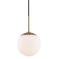 MITZI HUDSON VALLEY LIGHTING Paige-One Light Small Pendant in Style-7.5 Inches Wide by 12.5 Inches High-Aged Brass Finish -Traditional Installatio