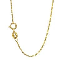 14K Yellow or White or Two-Tone Gold .80mm Shiny Diamond-Cut Classic Lumina Pendant Chain Necklace for Pendants and Charms with Spring-Ring Clasp (16