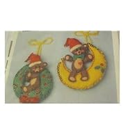 Vintage American Family Crafts Pair of Teddys Jeweled Felt Applique Christmas Ornaments Kit