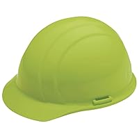 ERB 19360 Front Brim Hard Hat with 4-Point Ratchet Suspension, Lime