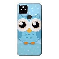 R3029 Cute Blue Owl Case Cover for Google Pixel 4a 5G
