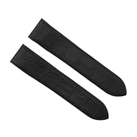 Ewatchparts 23MM LEATHER WATCH BAND STRAP COMPATIBLE WITH CARTIER SANTOS 100XL WATCH 38M BLACK