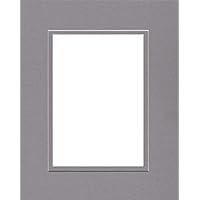 16x20 Double Acid Free White Core Picture Mats Cut for 11x14 Pictures in Ocean Grey and Ocean Grey