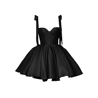 Off Shoulder Satin Homecoming Dresses for Teens A Line Cocktail Party Gown Corset Short Prom Dress BD488