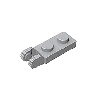 Gobricks GDS-821 Plate 1X2 W/Fork/Vertical/END Single Side hinged Plate Compatible with Lego 44302 All Major Brick Brands,Building Blocks,Technical Parts (194 Light Bluish Gray(071),25 PCS)