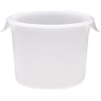 Commercial Products Round Storage Container, 6-Court Capacity, White Polyethylene, High Temperature Range Food Organization for Wet/Dry Food in Kitchen/Restaurants/Cafeteria, Pack of 12