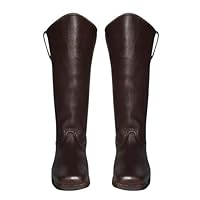 Cavalry Civil War Men's Dark Brown Leather Long Boots: Authentic Style for Historical Reenactments, Cosplay, and Collectors - Available in Sizes 7 to 15 (14.5)