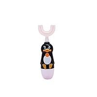Kids Electric Toothbrushes U Shaped, Toddler Electric Toothbrush,Battery Powered Toothbrush for 2-7 Years Kids Cartoon Design Suitable for Boys Girls Birthday Gifts (2-5 Y,Penguins)