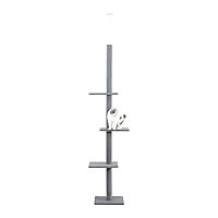 Cat Craft Floor to Ceiling Cat Tree Tower with 4-Tiers for Climbing, Adjustable to Fit 7.5-9 Foot Tall Ceiling, Modern Cat Tree for Indoor Cats Large, Gray