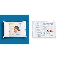 First & Original Water Pillow, White & Quilted Pillow Protector: Get Zippered Protection from dust and allergens and add a Layer of Luxury and Comfort to Any Pillow