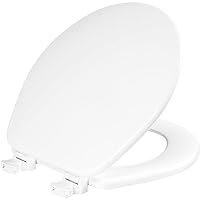 CHURCH 540EC 000 Toilet Seat with Easy Clean & Change Hinge, ROUND, Durable Enameled Wood, White