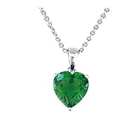 P30808 Tradition Mt St Helens Green Helenite May Birthstone Sterling Silver Heart Pendant