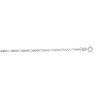 14k Gold Sparkle Cut Alternate Classic Figaro Chain Necklace Jewelry for Women in White Gold Yellow Gold Choice of Lengths 16 18 20 24 22 30 and Variety of mm Options